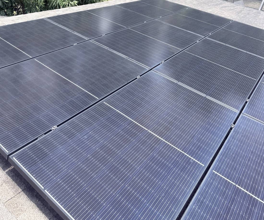 The same solar panels after a cleaning